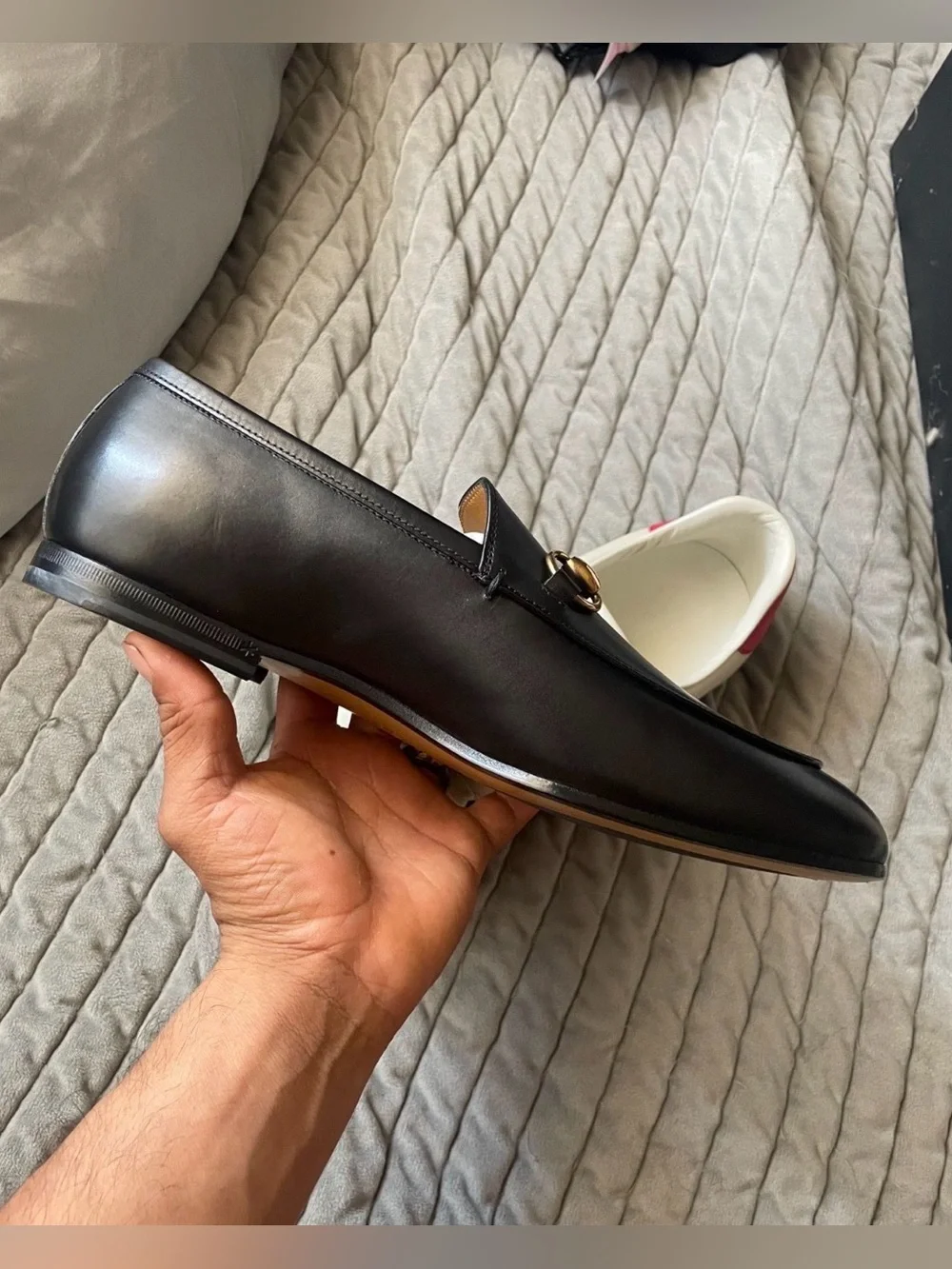Gucci Calfskin Horsebit Mens Jordaan Loafers